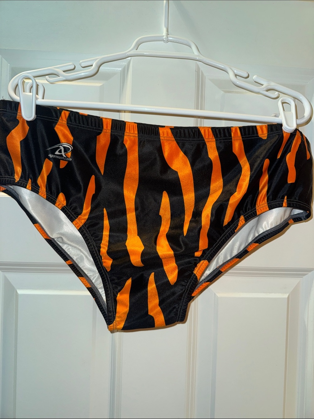 TYR Black and Orange Tiger Stripe Swim Briefs